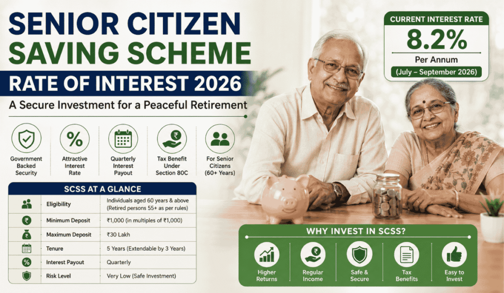 Senior Citizen Saving Scheme Rate of Interest (2026): Latest SCSS Interest Rate and Benefits
